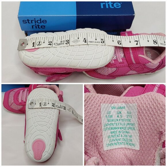 STRIDE RITE 'JAMIE' MEMORY FOAM SOFT~MOTION LEATHER SHOES SHIMMER PINK - Picture 13 of 16